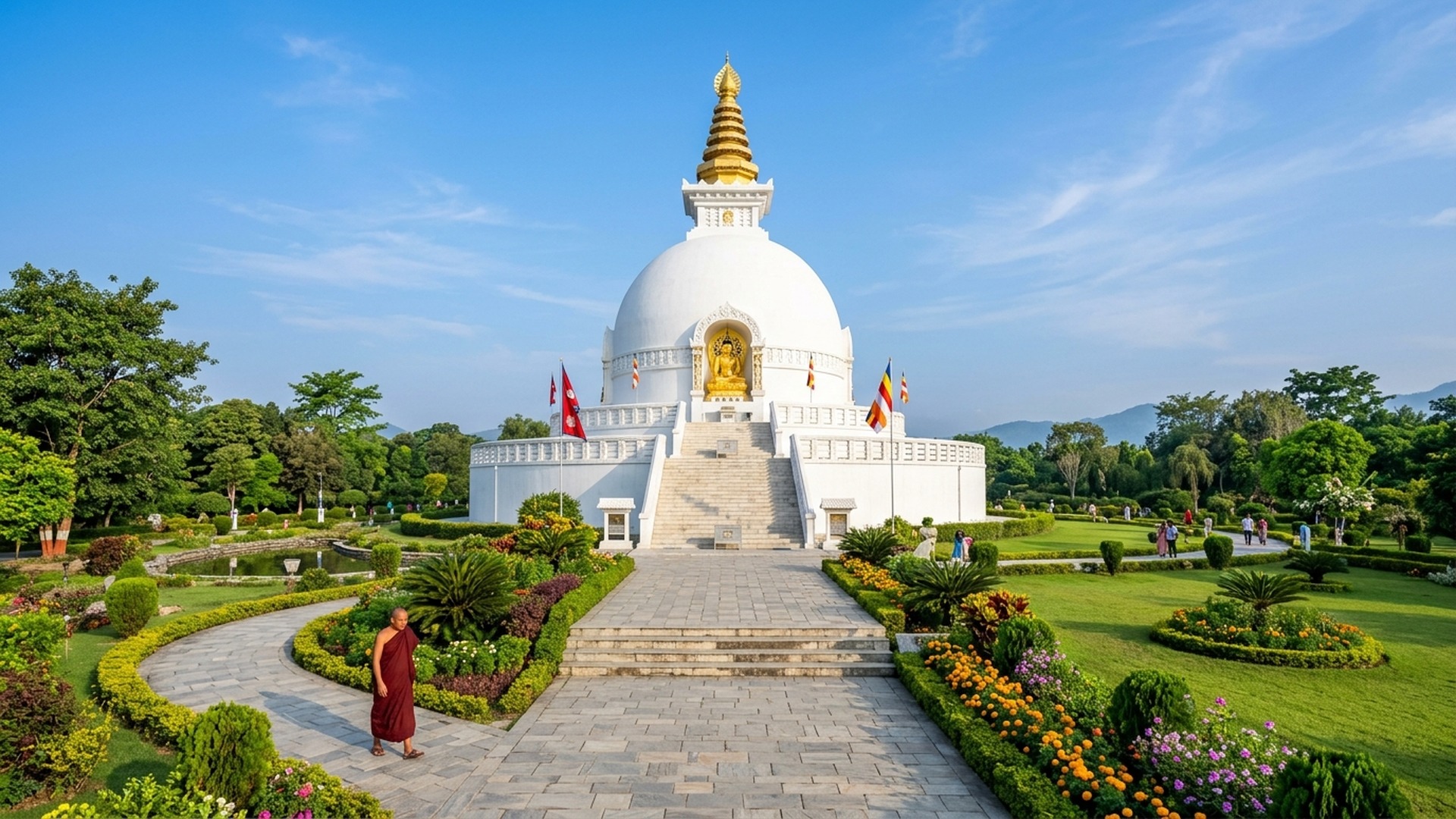 World Peace Pagoda and Sacred Garden in Lumbini